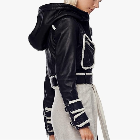 NWT  Jonny Cota Leather snd Sherpa 5⭐️Fave Hoodie Moto - Picture 5 of 11